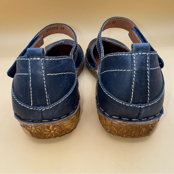 Josef Seibel Rosalie 42 Blue Leather Ankle Strap Women’s 6-6.5 (37), EUC - Picture 5 of 12